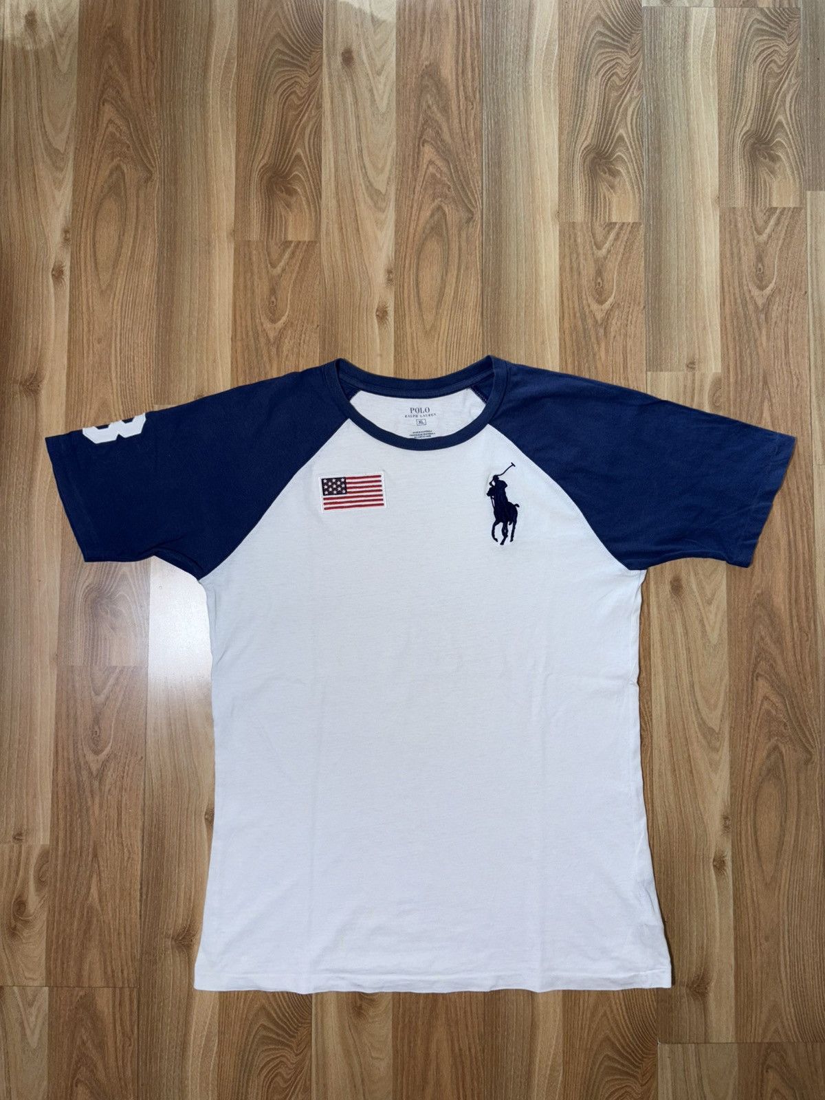 Polo Ralph Lauren BigPony AmericanFlag Raglan FitsMen's XS/S