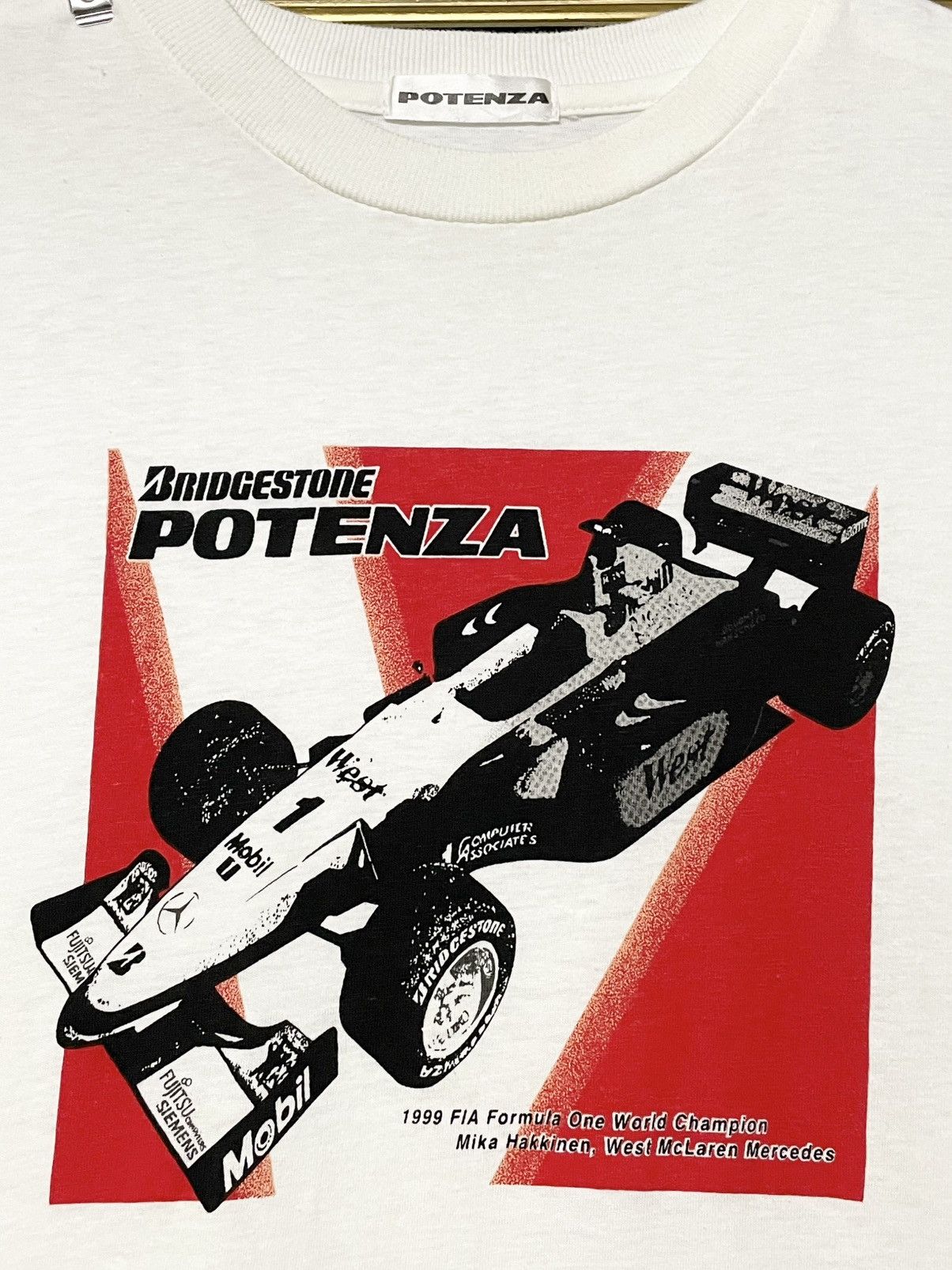 Designer Vintage 1990s Potenza Brigestone Event F1 Champion Tshirt Size US M / EU 48-50 / 2 - 7 Thumbnail