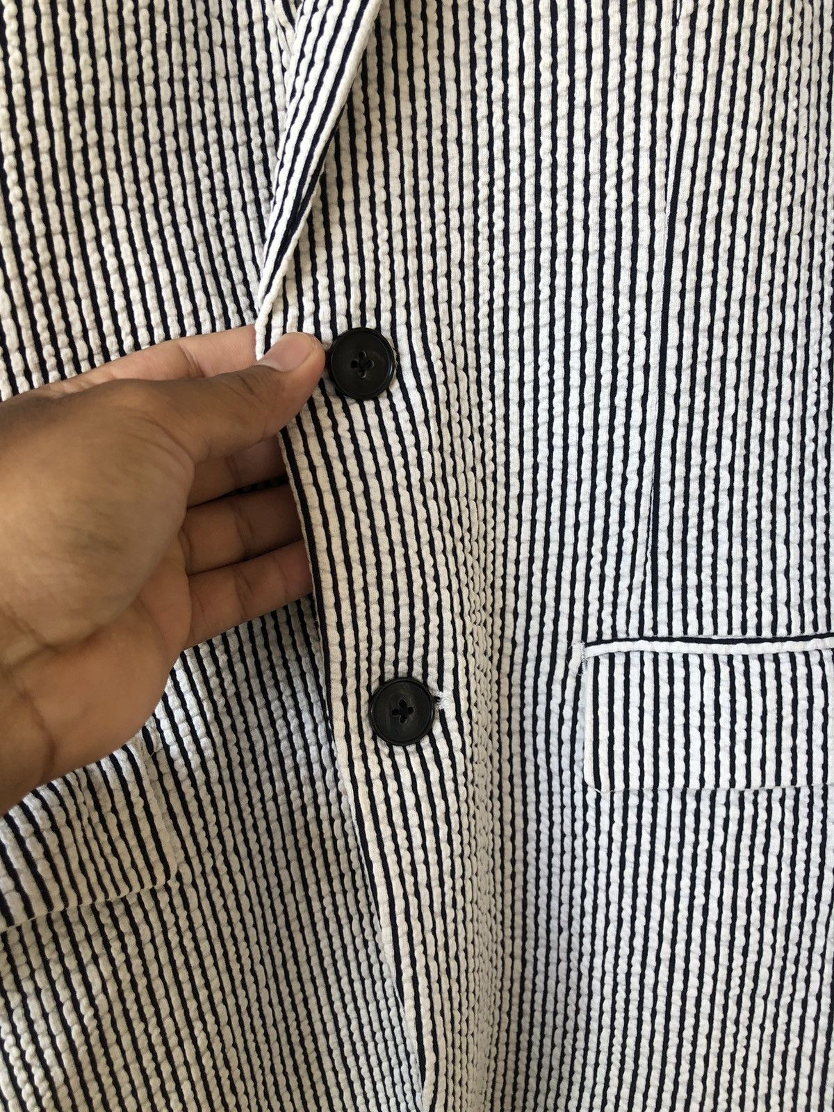 Issey Miyake Tete Homme by Issey Miyake Pleated Strip Blazer Size M / US 6-8 / IT 42-44 - 8 Thumbnail