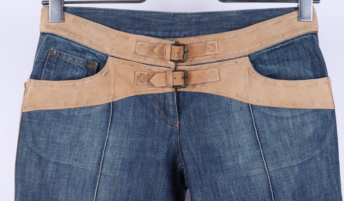 Alexander McQueen Alexander McQueen 2005 Cowboy Belt Detail Denim Jeans Size 28" / US 6 / IT 42 - 3 Thumbnail
