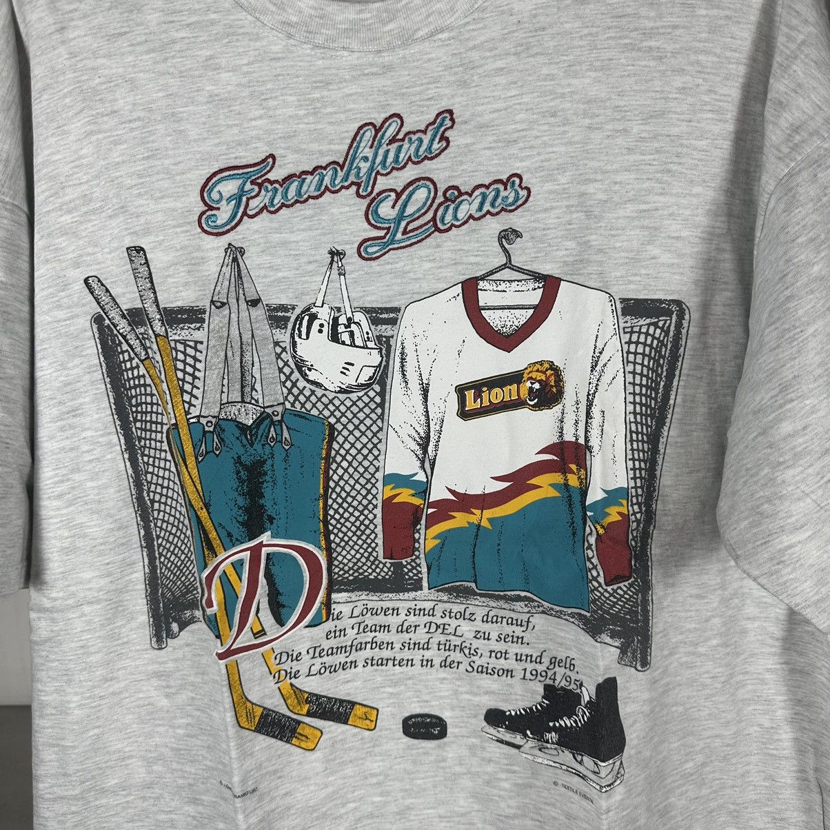 NHL × Vintage Vintage 90s Frankfurt Lions Deutsche Eishockey Liga T-shirt Size US XL / EU 56 / 4 - 3 Thumbnail
