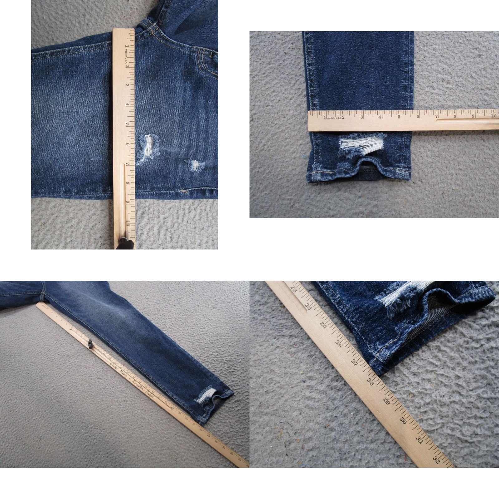 Vintage Kancan Maurices Women's Blue Distressed Denim Straight Leg Jeans Size 23 Size 40" / US 18 - 8 Thumbnail