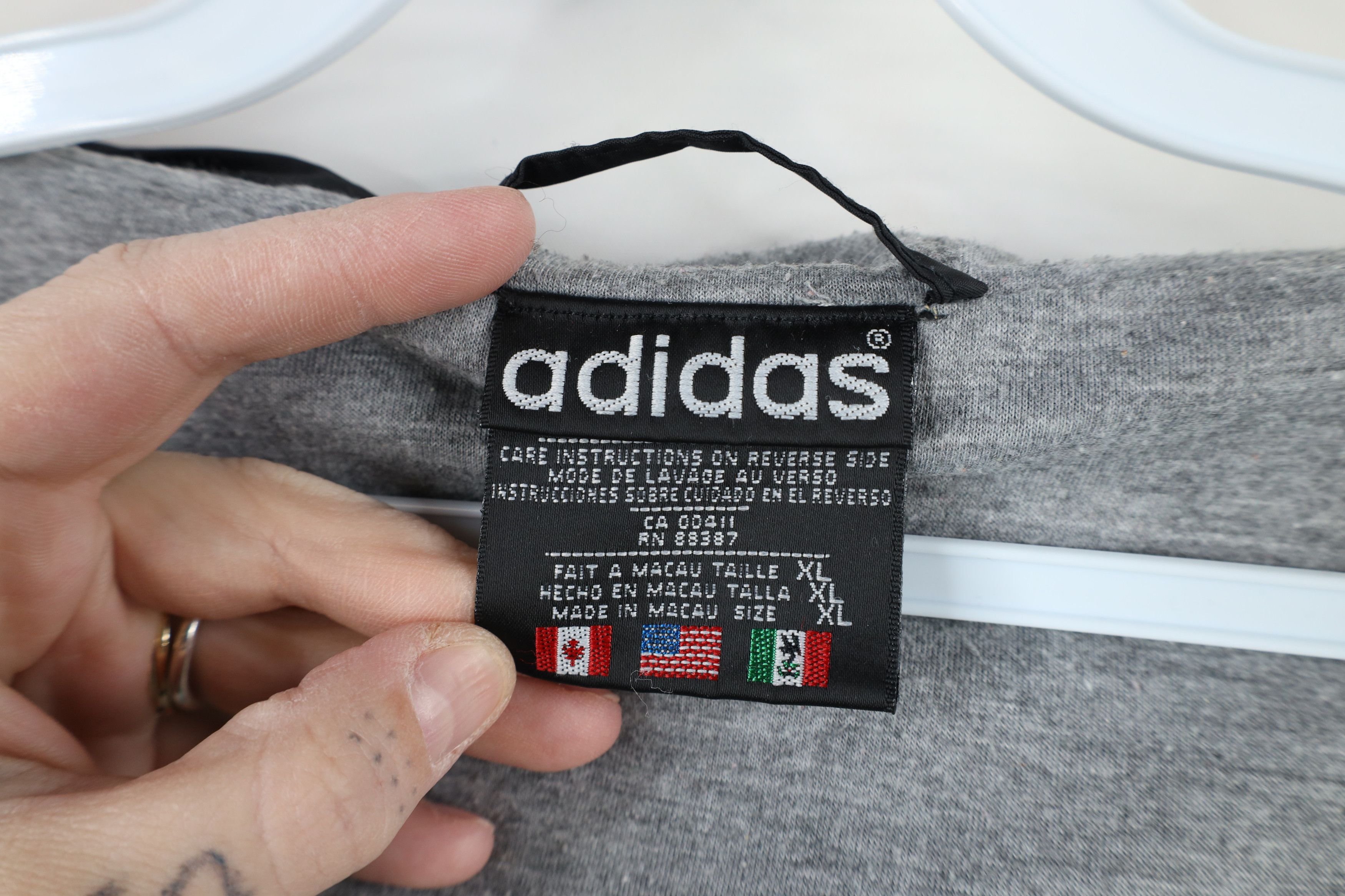 Adidas × Vintage Vintage 90s Adidas Lined Hooded Parka Windbreaker Jacket Size US XL / EU 56 / 4 - 10 Thumbnail