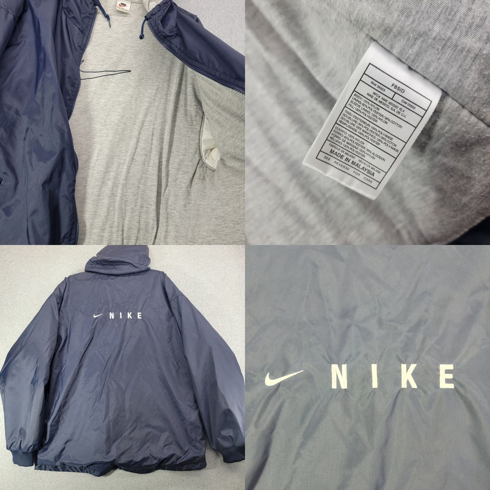 Nike Nike Vintage Windbreaker Jacket Mens L Navy Blue Full Zip Hooded Jersey 90s Retro Sportswear Size US L / EU 52-54 / 3 - 8 Thumbnail