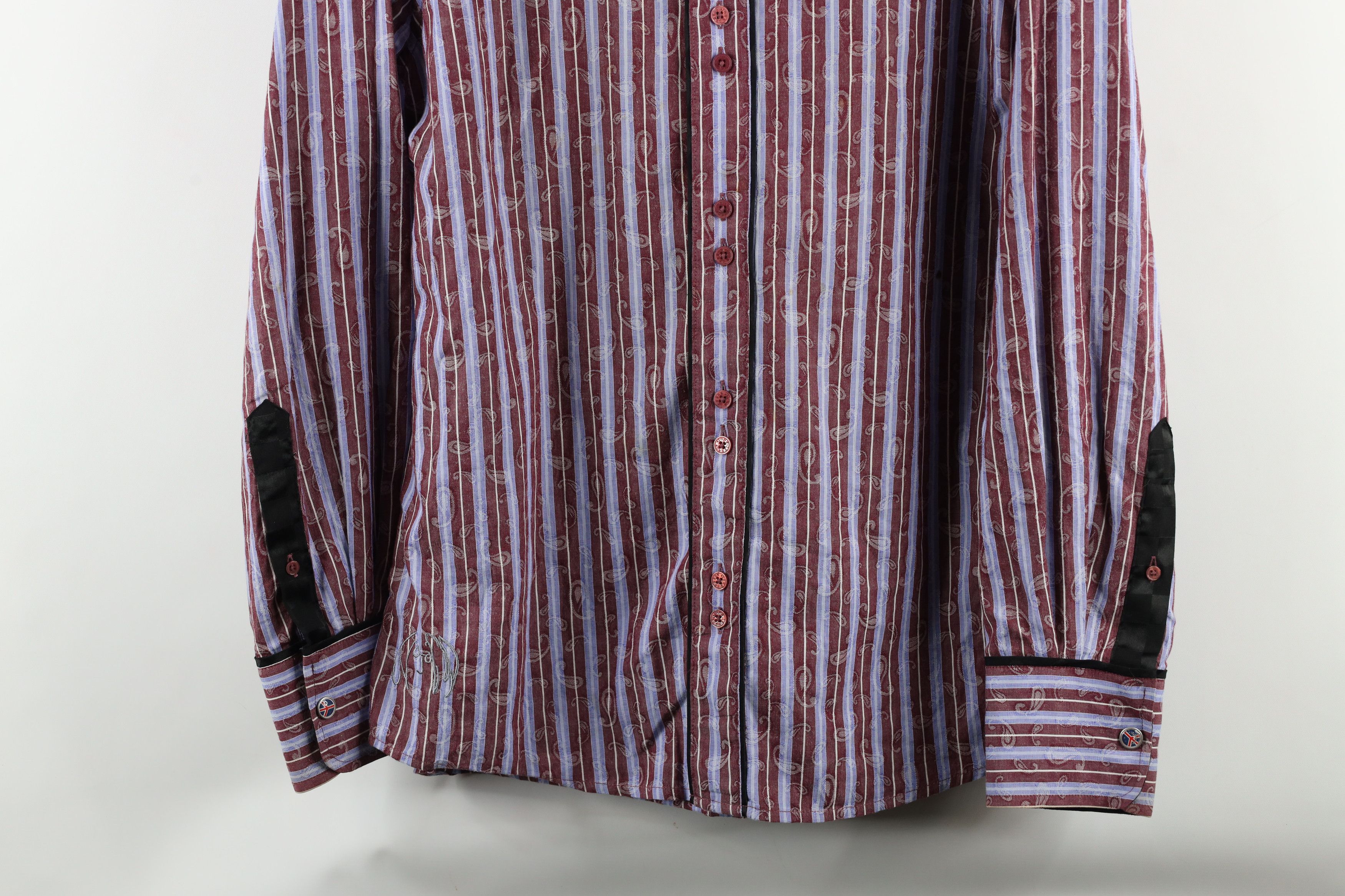 Vintage Vintage John Lennon Striped Paisley Collared Button Shirt Size US M / EU 48-50 / 2 - 3 Thumbnail