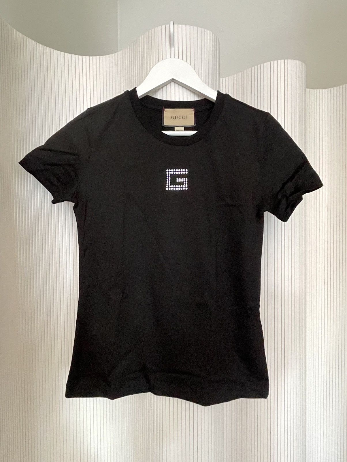 Gucci Gucci Black Square G Rhinestone-Embellished T- Shirt 🖤 Size S / US 4 / IT 40 - 5 Thumbnail