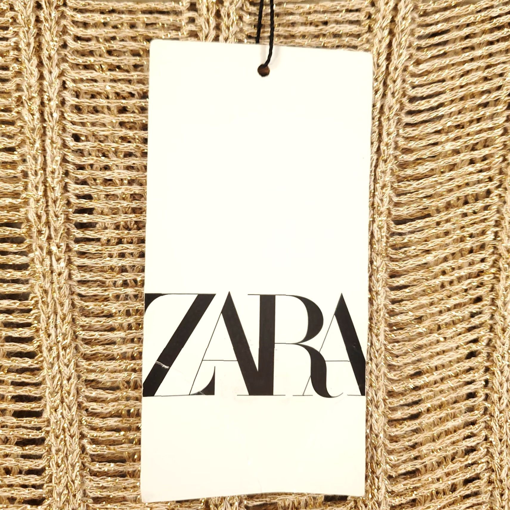 Zara Zara Sweater Womens Small Gold Shimmer Sparkle Knit Sheer Lightweight NWT Size S / US 4 / IT 40 - 5 Thumbnail
