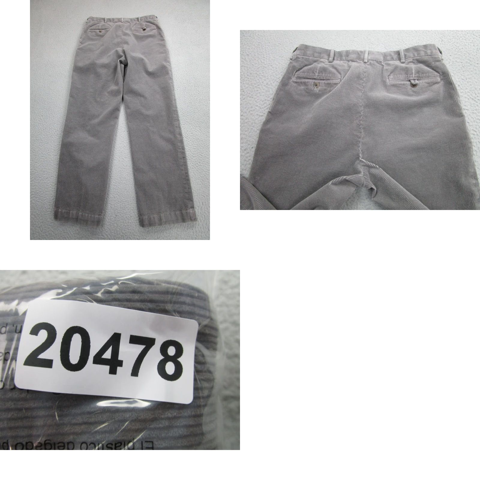 Polo Ralph Lauren Pants Mens 34x32 Gray Corduroy Stretch Classic Fit Chino Casual