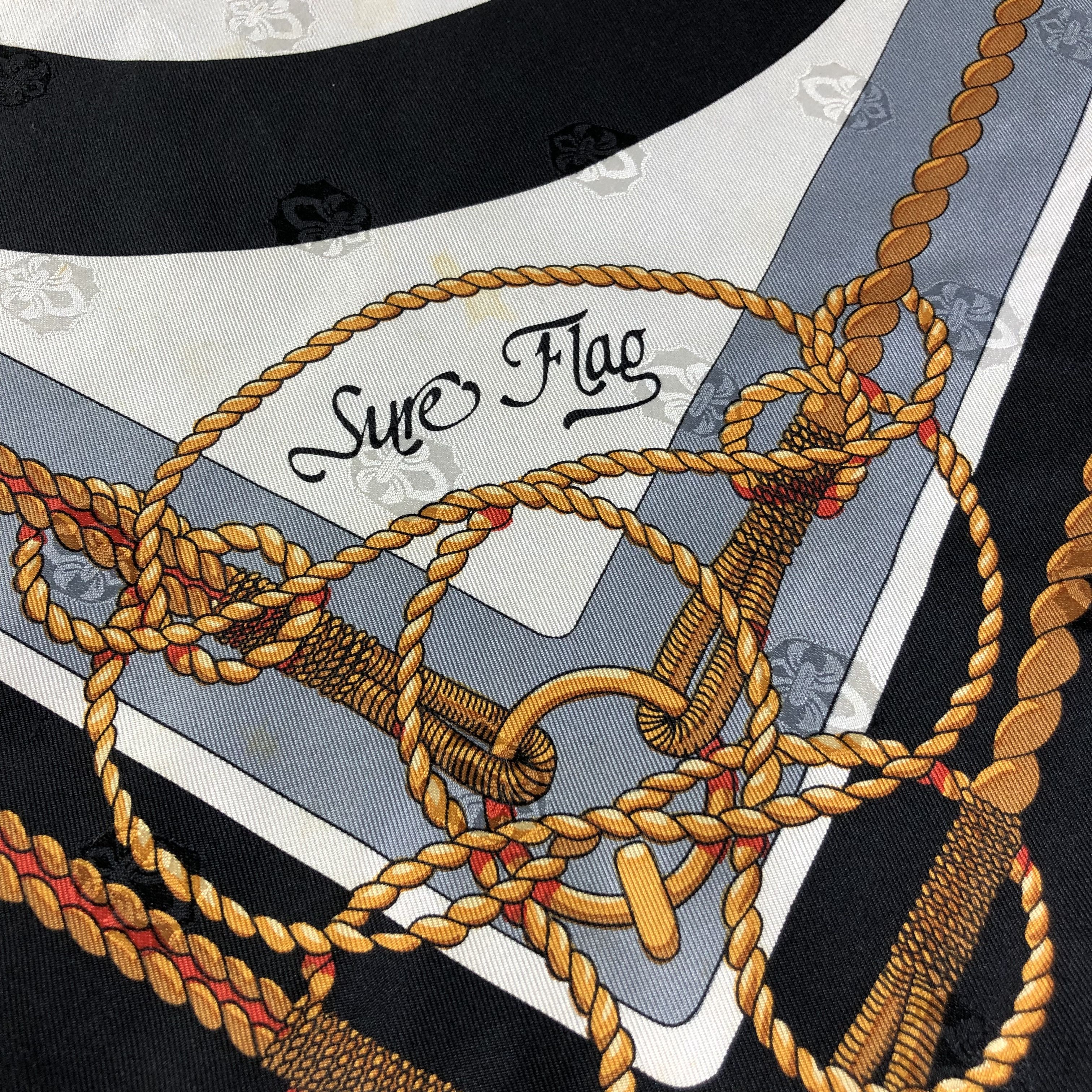 Japanese Brand Sure Flag Luxury Coach Hand Rolled Silk Scarf M499 Size ONE SIZE - 3 Thumbnail