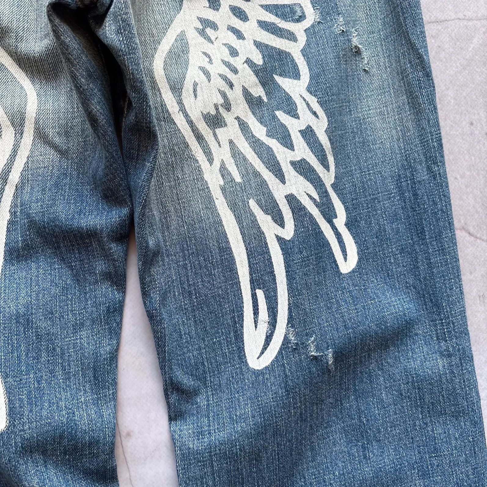 Hysteric Glamour 00s Angel Devil Wings Jeans Gothic trashed Punk avant garde Size US 32 / EU 48 - 9 Thumbnail