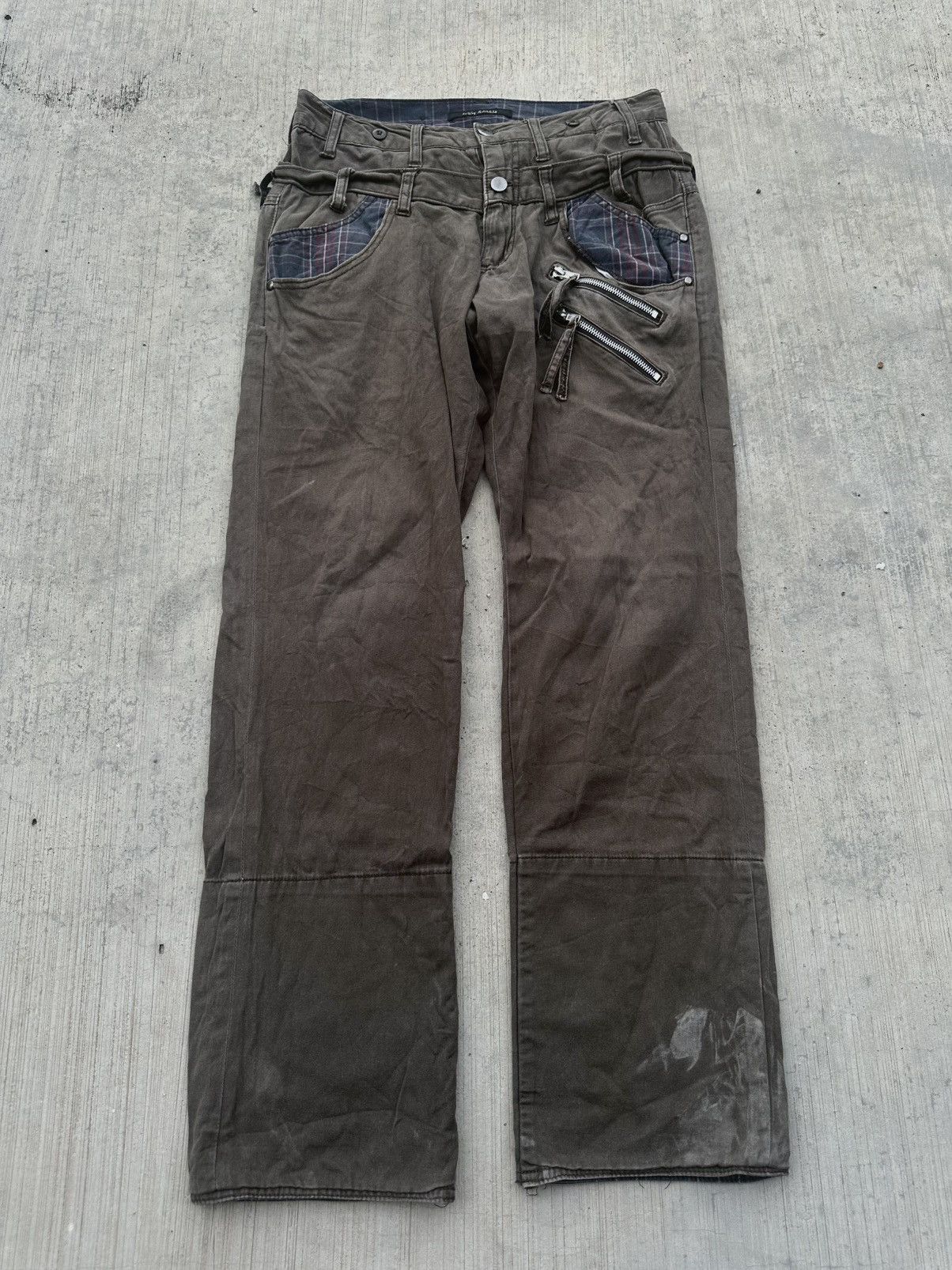 Japanese Brand 2000s wild khakis double waist bondage punk military style Size US 30 / EU 46 - 1 Thumbnail