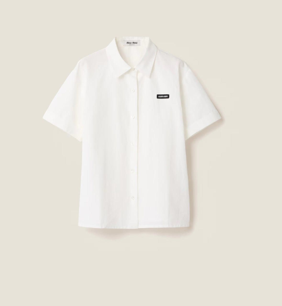Miu Miu Miu Miu Slubbed poplin shirt size 40 IT Size ONE SIZE - 1 Thumbnail