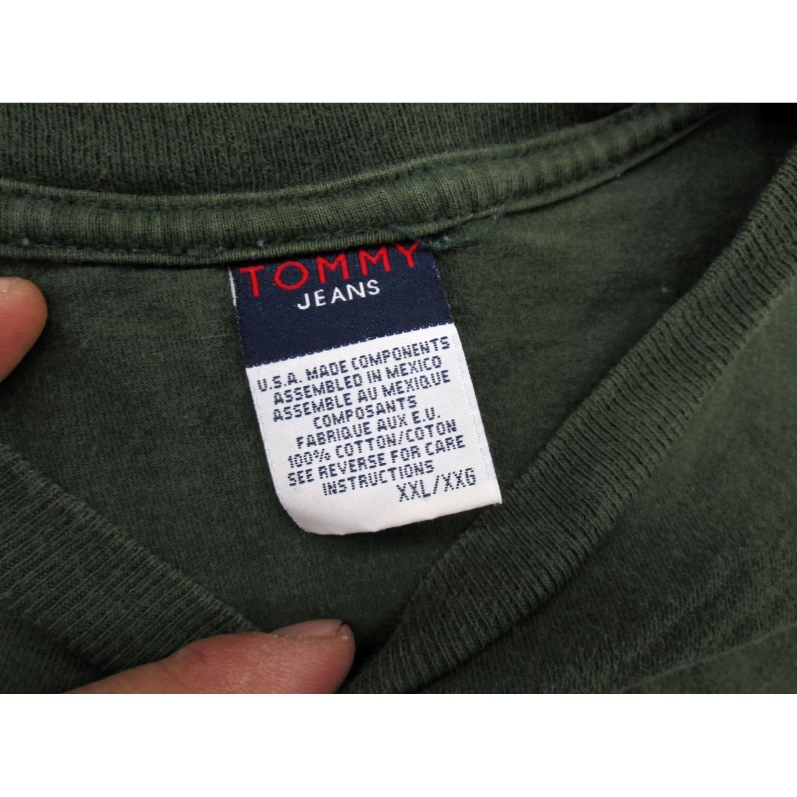 Tommy Hilfiger VINTAGE Tommy Hilfiger Shirt Grunge 2XL Green Y2K Spell Out Men’s T-Shirt Short Sleeve Size 2XL Mens Size US XXL / EU 58 / 5 - 3 Thumbnail