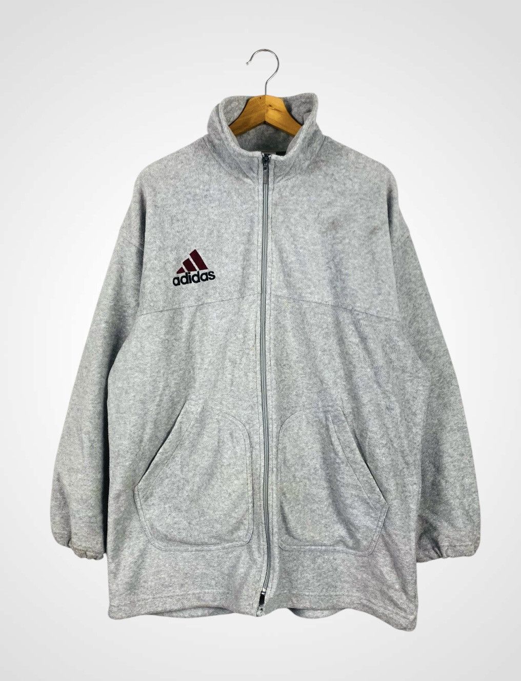 Adidas Vintage 90s Adidas Zipper Fleece Sweater Size US XL / EU 56 / 4 - 1 Thumbnail