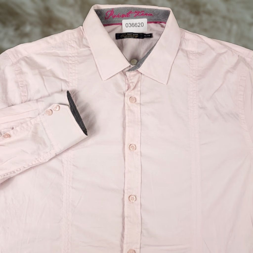 Point Zero Point Zero Shirt Mens XL Button-Up Long Sleeve Pink Casual Size US XL / EU 56 / 4 - 1 Thumbnail