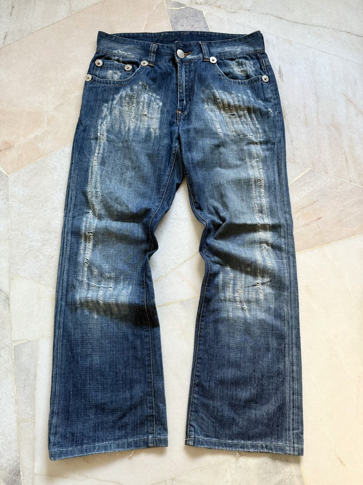 Dsquared2 Dsquared2 Distressed Denim Flare Jeans Size US 33 - 1 Thumbnail