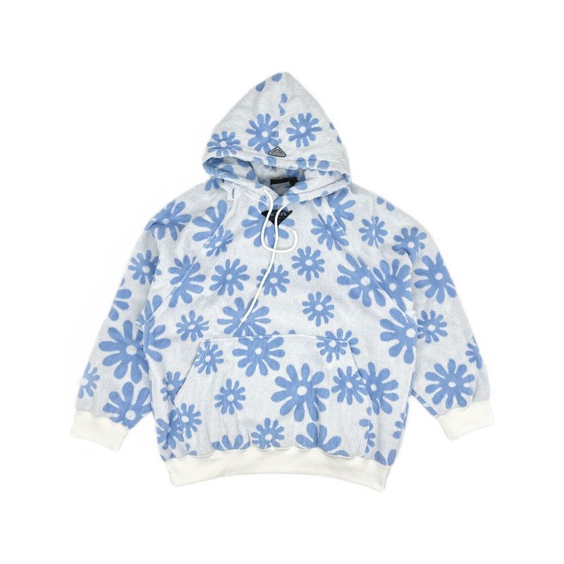 Prada Prada SS22 Hooded Sweatshirt with Floral Pattern Size US L / EU 52-54 / 3 - 1 Thumbnail