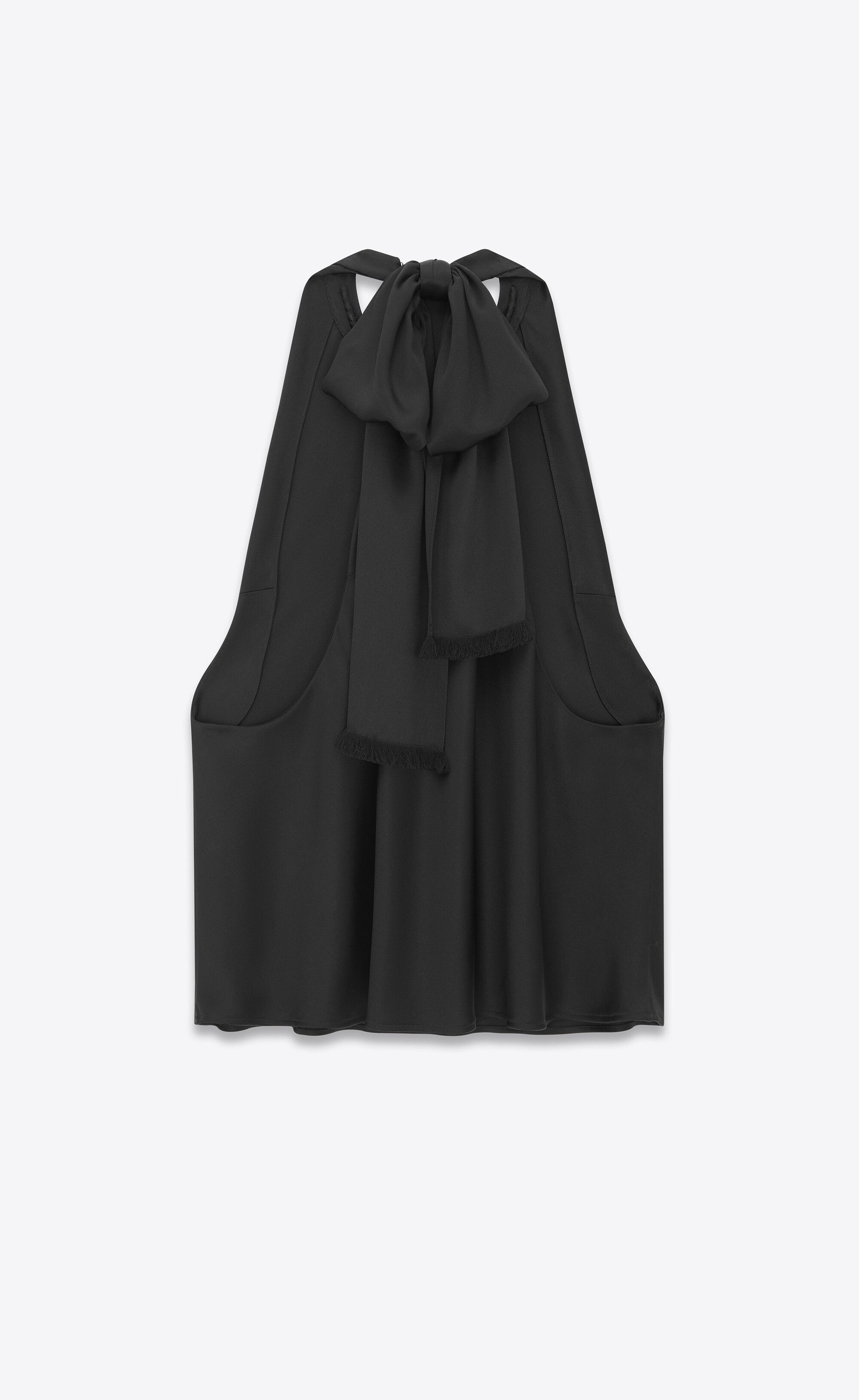 Saint Laurent Paris o1s1wg110525 760421 Lavallière-Back Blouse Crepe Satin Size US S / EU 44-46 / 1 - 2 Thumbnail