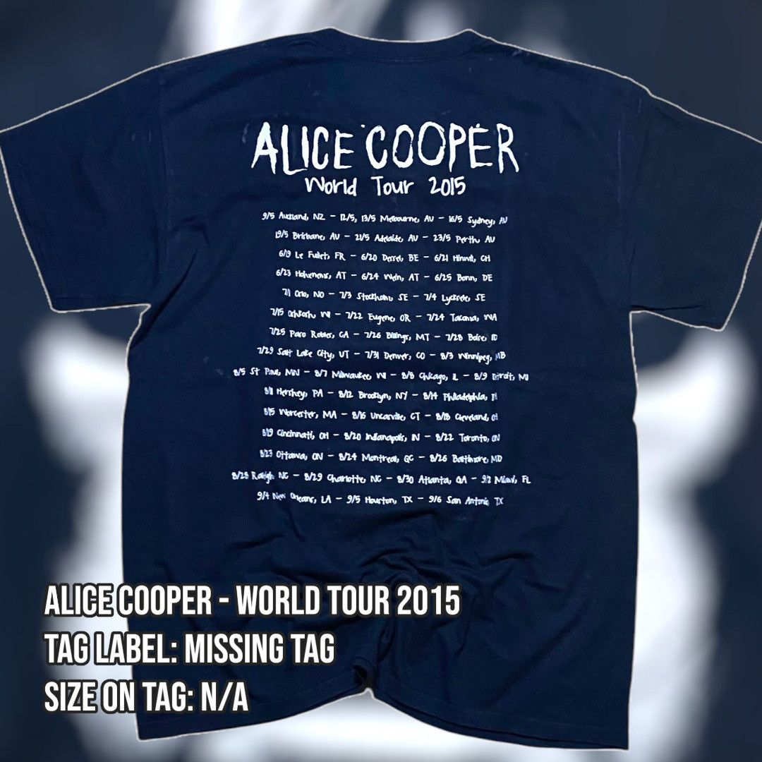 Band Tees Alice Cooper World Tour 2015 Band Tee Size US L / EU 52-54 / 3 - 2 Thumbnail