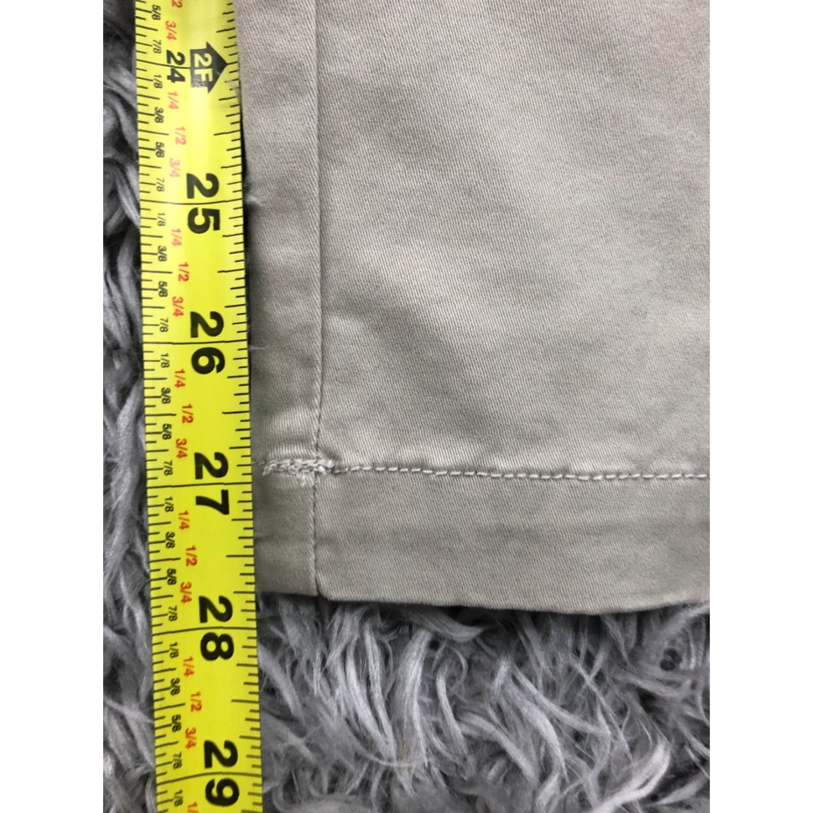 Vintage Goodthreads Pants Men 28x28 Straight Mid Rise Beige Denim 5-Pocket Slimming City Logo Regular Machine Washable Size US 28 / EU 44 - 3 Thumbnail