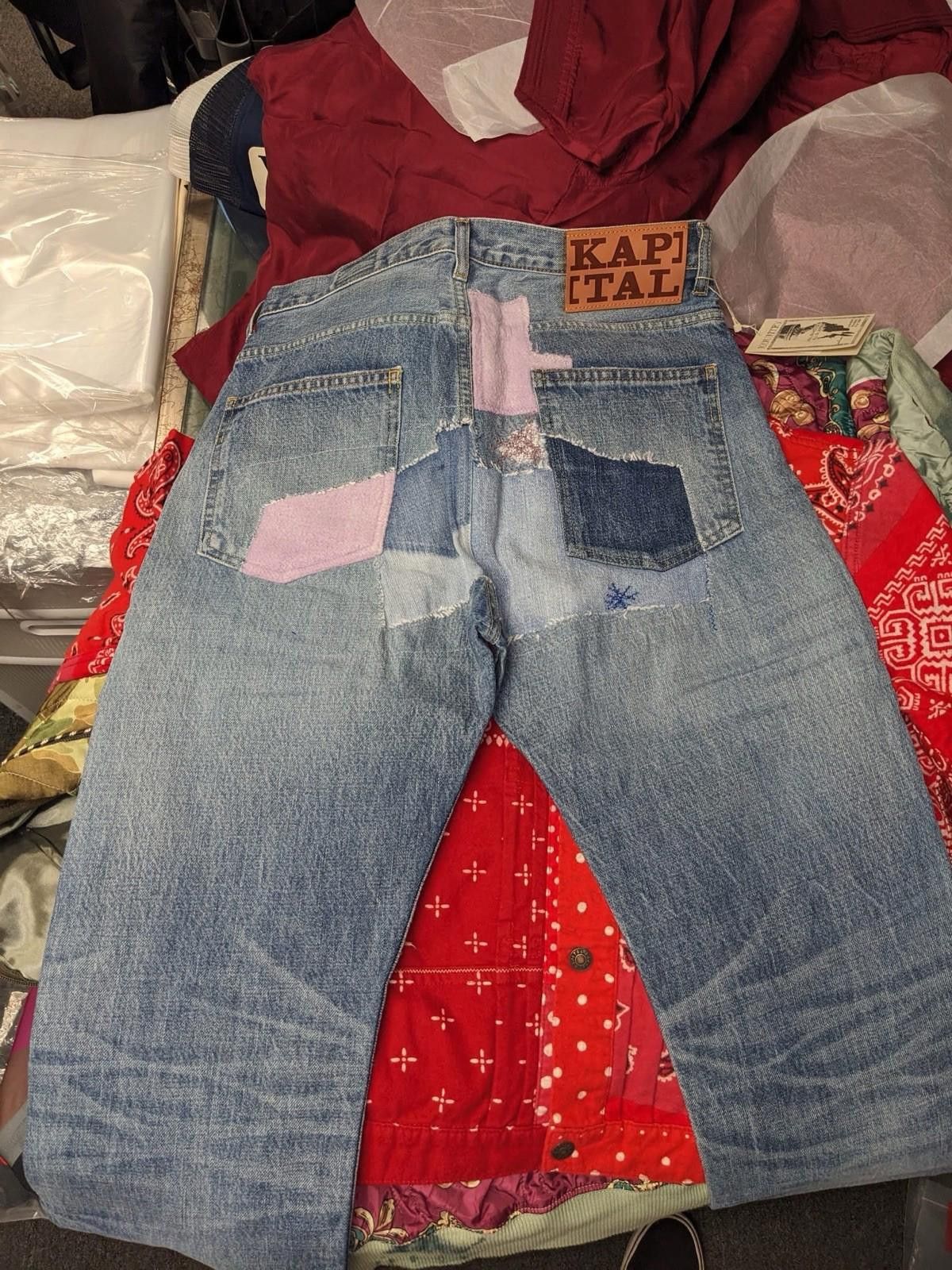 Kapital Kapital Okabilly Gypsy Patch Remake Denim Indigo Pant 34 Size US 34 / EU 50 - 8 Thumbnail