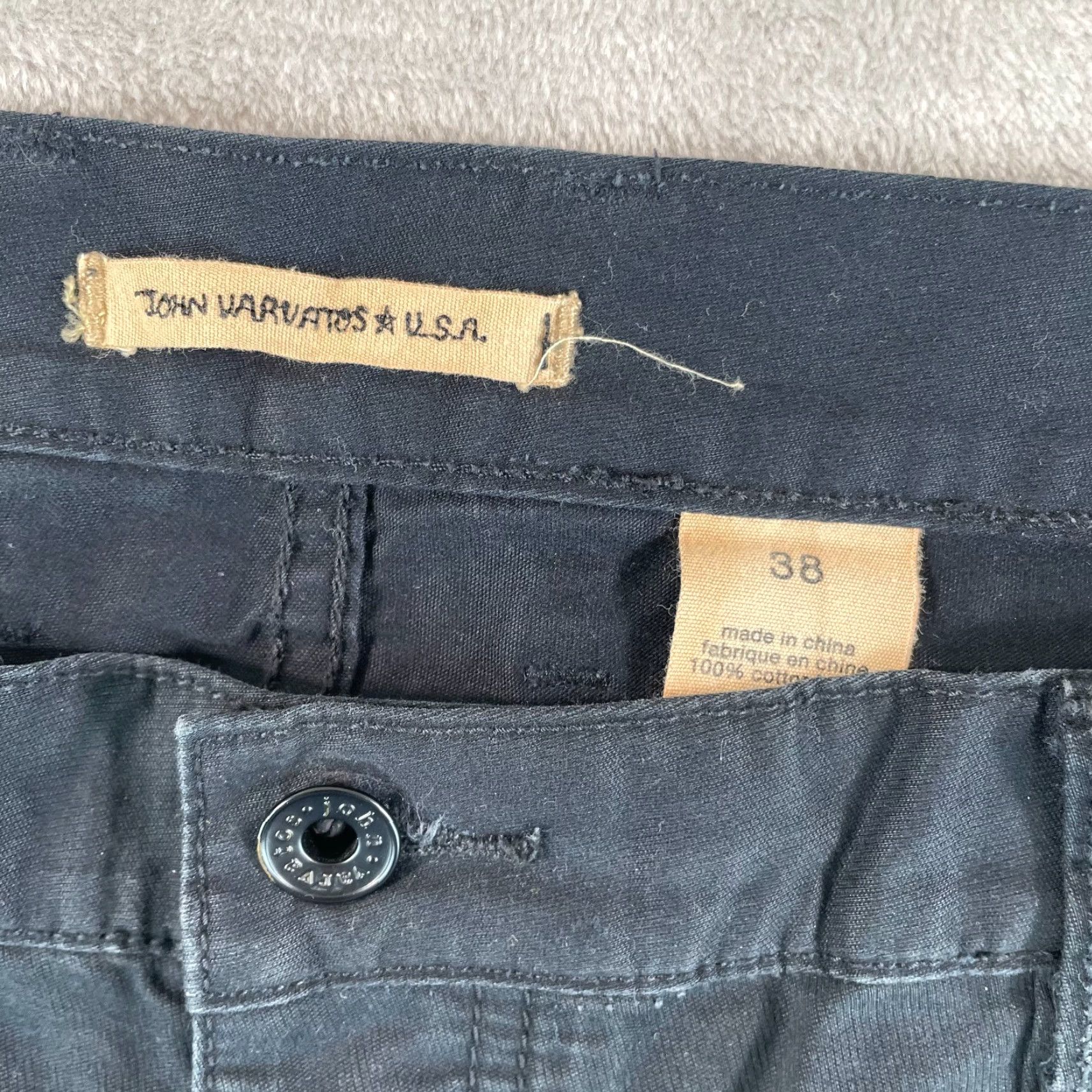 John Varvatos John Varvatos Cargo Pants Men 36x33 Black Zip Pockets Straight Leg USA Size US 36 / EU 52 - 2 Thumbnail