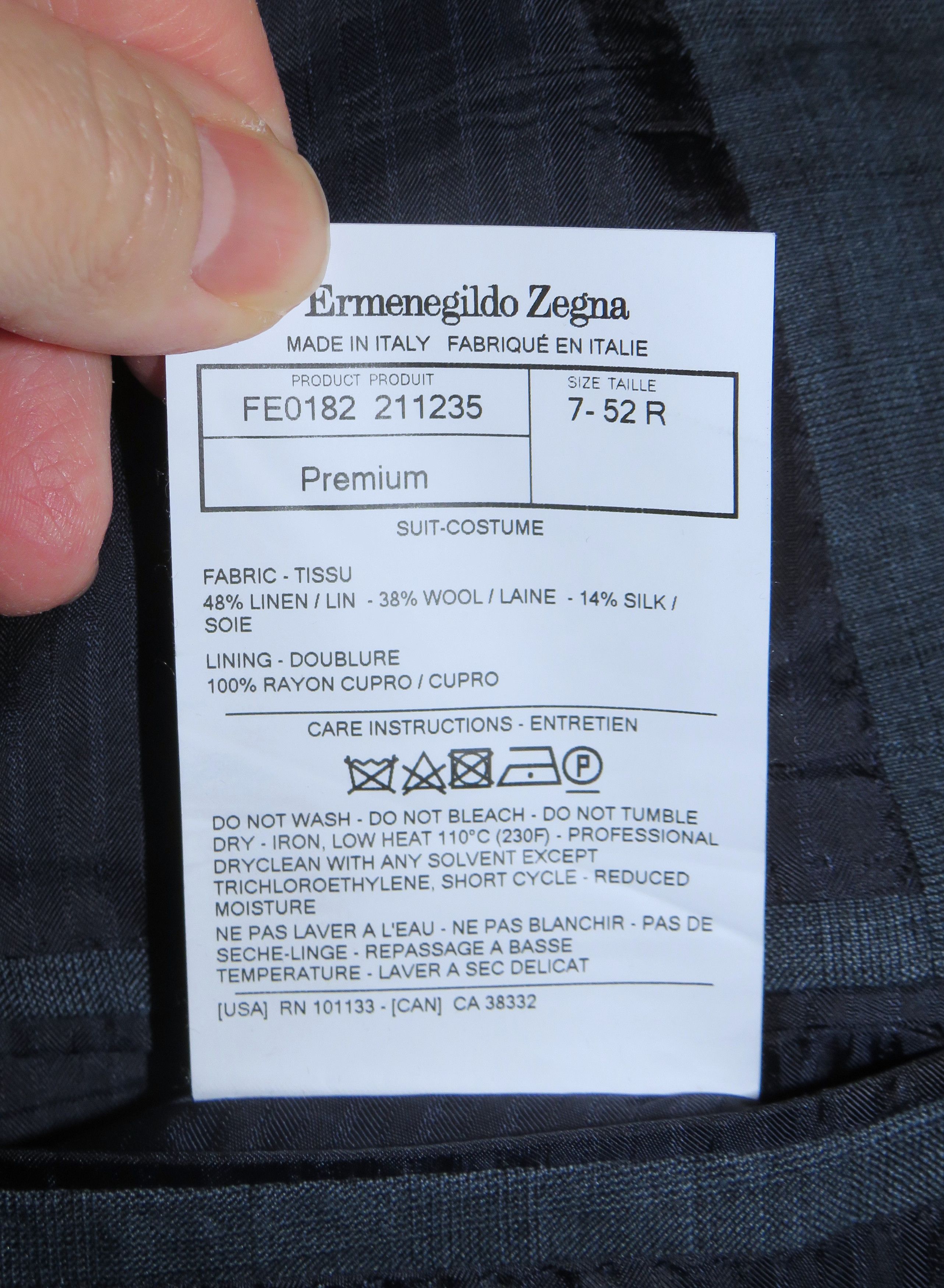 Ermenegildo Zegna Premium Exclusively Blue Plaid Silk Blend Suit 42R Size 42R - 17 Thumbnail
