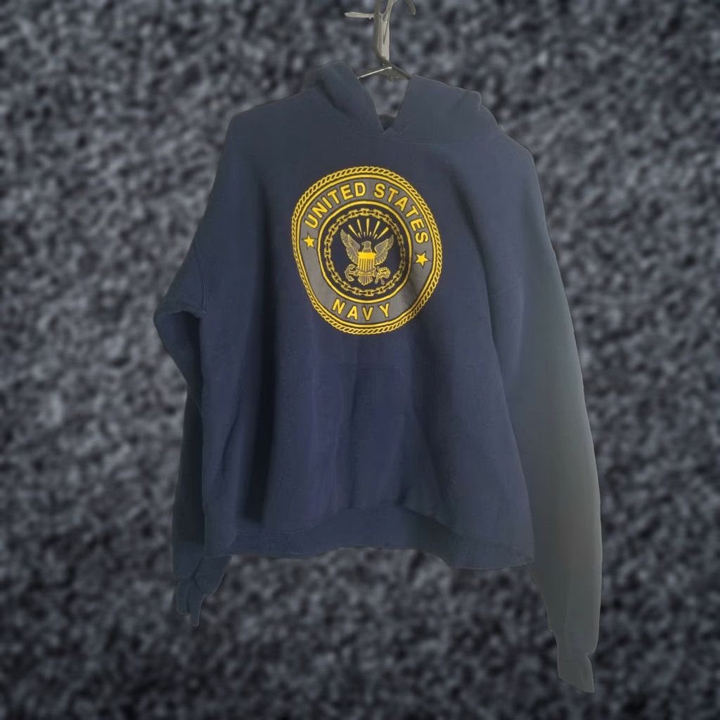 Soffe VINTAGE United States NAVY Hoodie Soffee Tag Made in USA Sz L Cropped Size US L / EU 52-54 / 3 - 1 Thumbnail