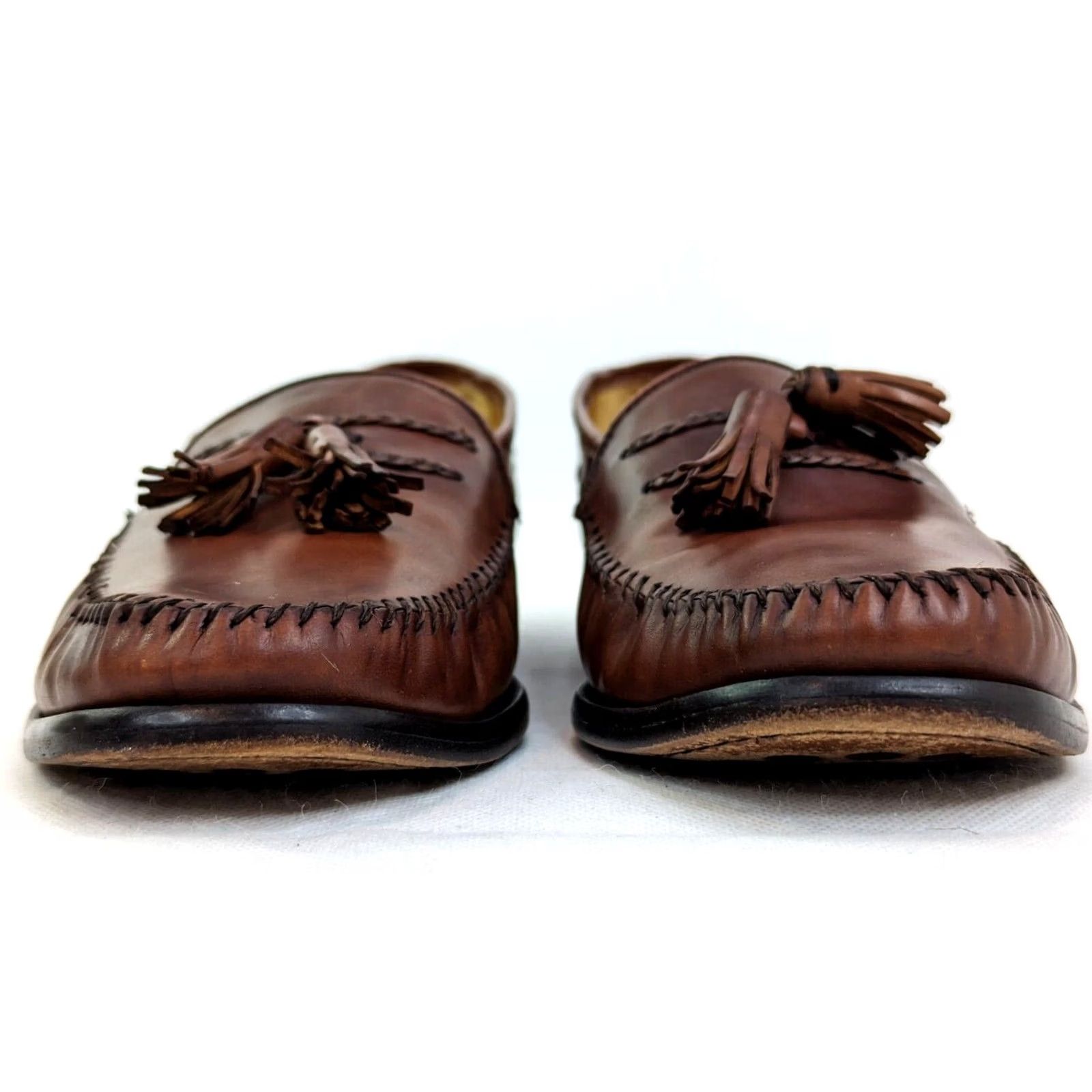 Sandro Moscoloni Sandro Moscoloni La Vida AMB Tassel Loafers Men 9.5 Brown Slip On Dress Leather Upper Lining Tassels Leather Sole City Logo Style Vintage No Size US 10 / EU 43 - 4 Thumbnail