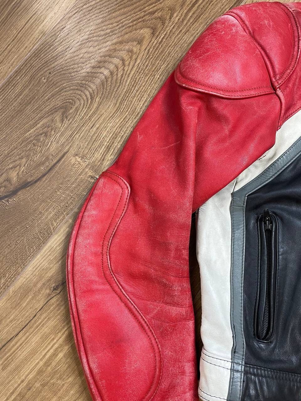 Genuine Leather × Vintage Vintage Genuine Leather 90’s Y2K Red Racing IXS Faded Jacket Size US M / EU 48-50 / 2 - 10 Thumbnail