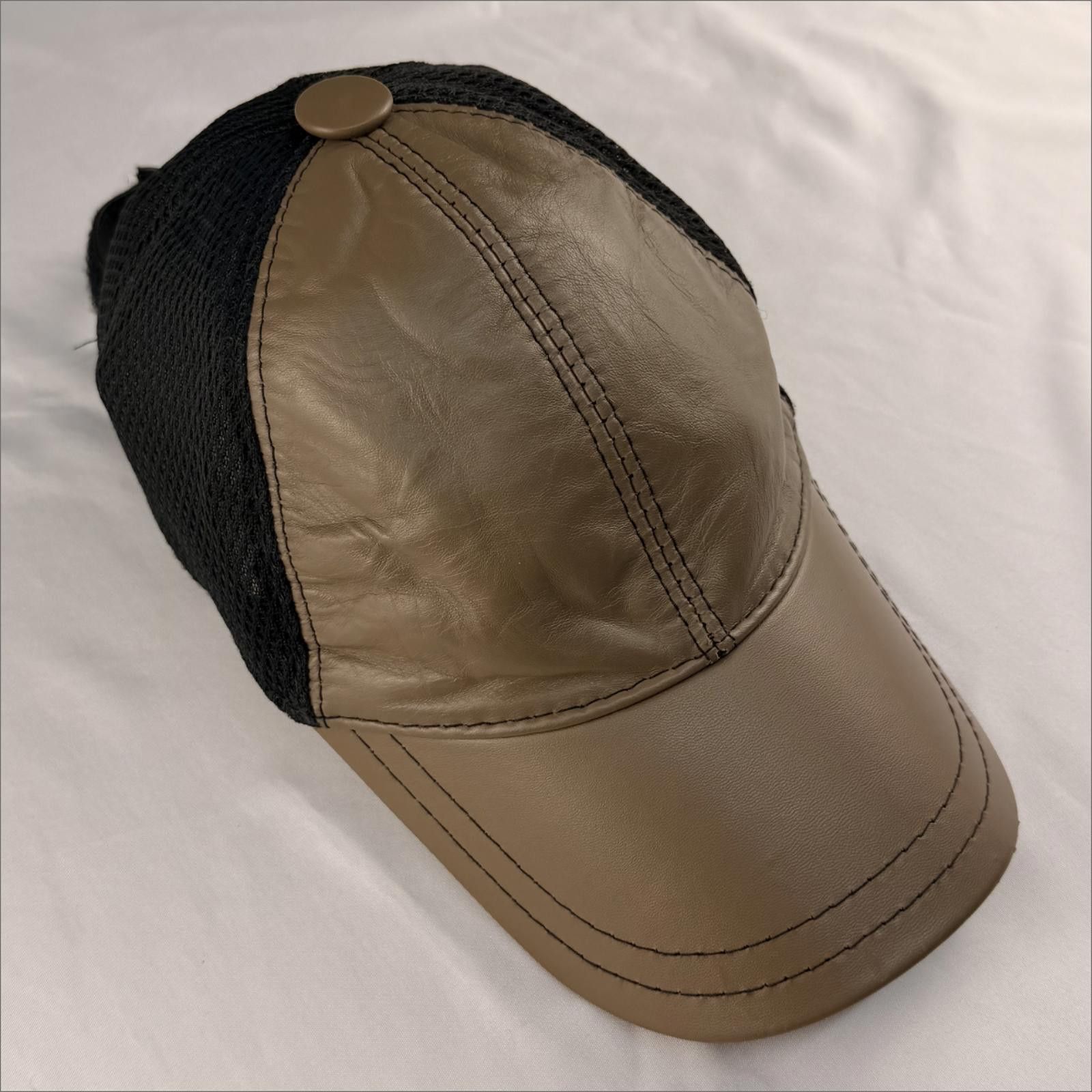 Other Genuine Leather & Mesh Trucker Cap - Premium Brown - NWOT Size ONE SIZE - 4 Thumbnail