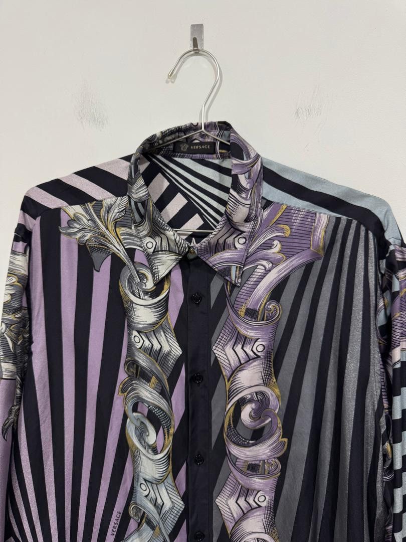 Versace Rare! Versace Baroque Printed Silk Regular Shirt Size US XL / EU 56 / 4 - 2 Thumbnail