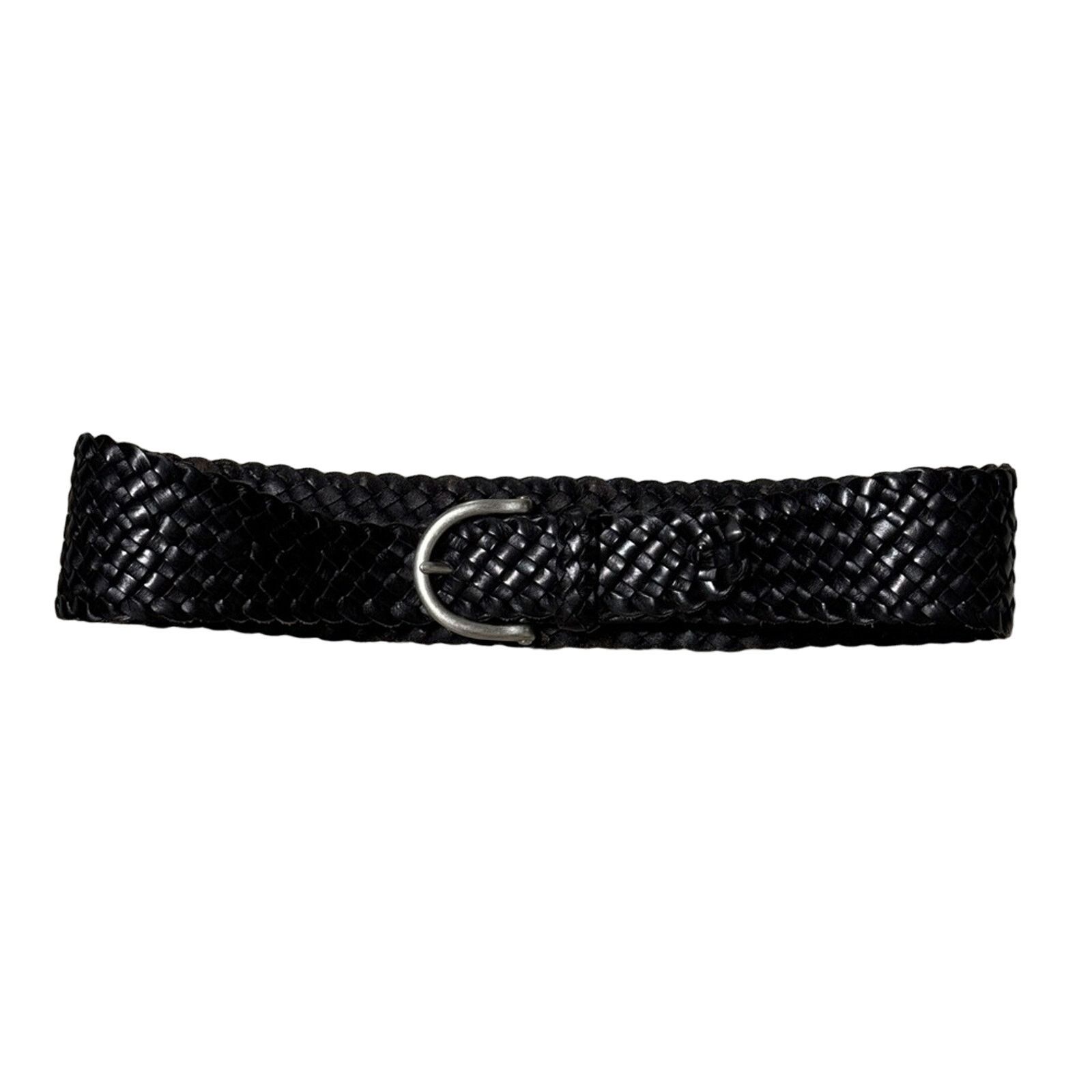 Fossil Fossil Woven Braided Leather Belt Black Size M Size ONE SIZE - 1 Thumbnail