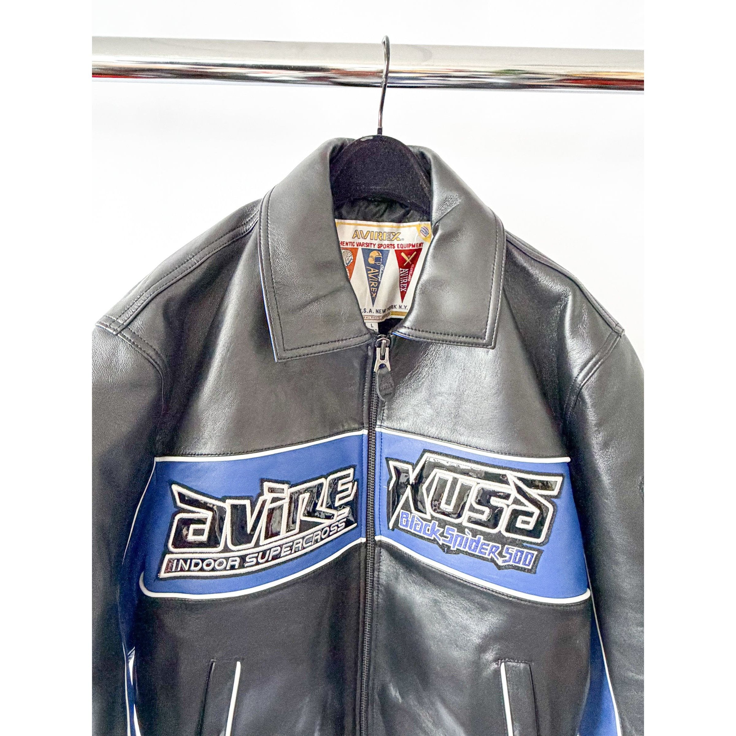 Avirex AVIREX Black Spider Leather Racer Jacket Size US L / EU 52-54 / 3 - 2 Thumbnail