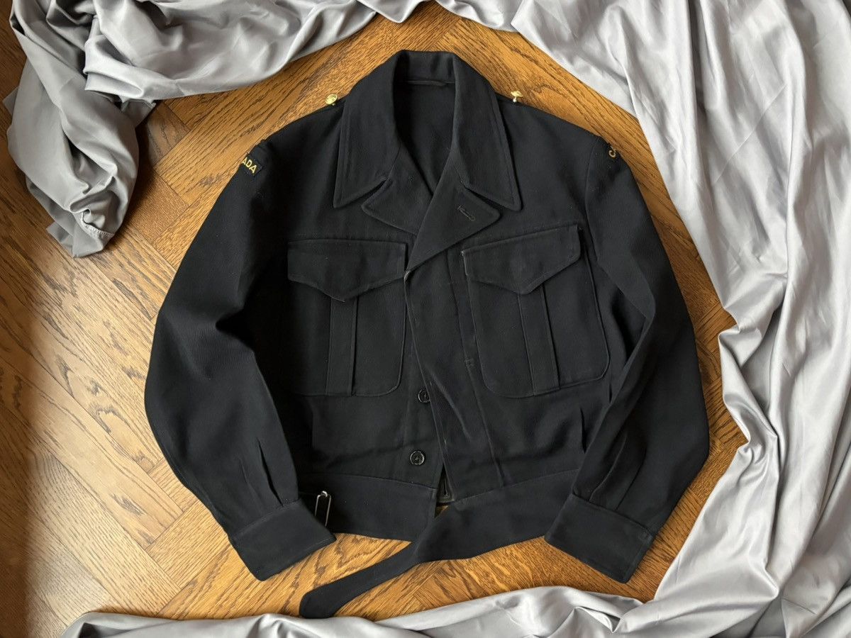 Vintage 1950s Battledress Jacket WW2 Cropped Military Wool Flight US Size US S / EU 44-46 / 1 - 16 Thumbnail