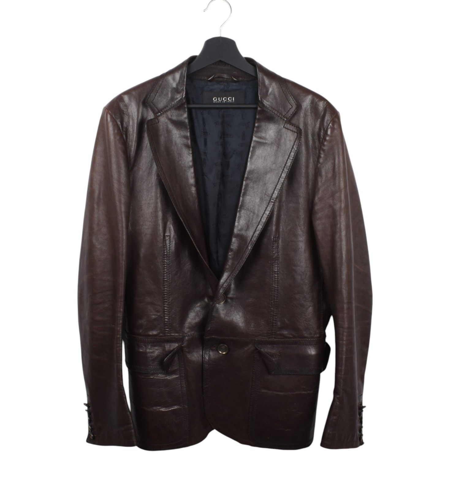Gucci Gucci Men Leather Jacket blazer style Size IT52-L, S1931 Size US L / EU 52-54 / 3 - 1 Thumbnail
