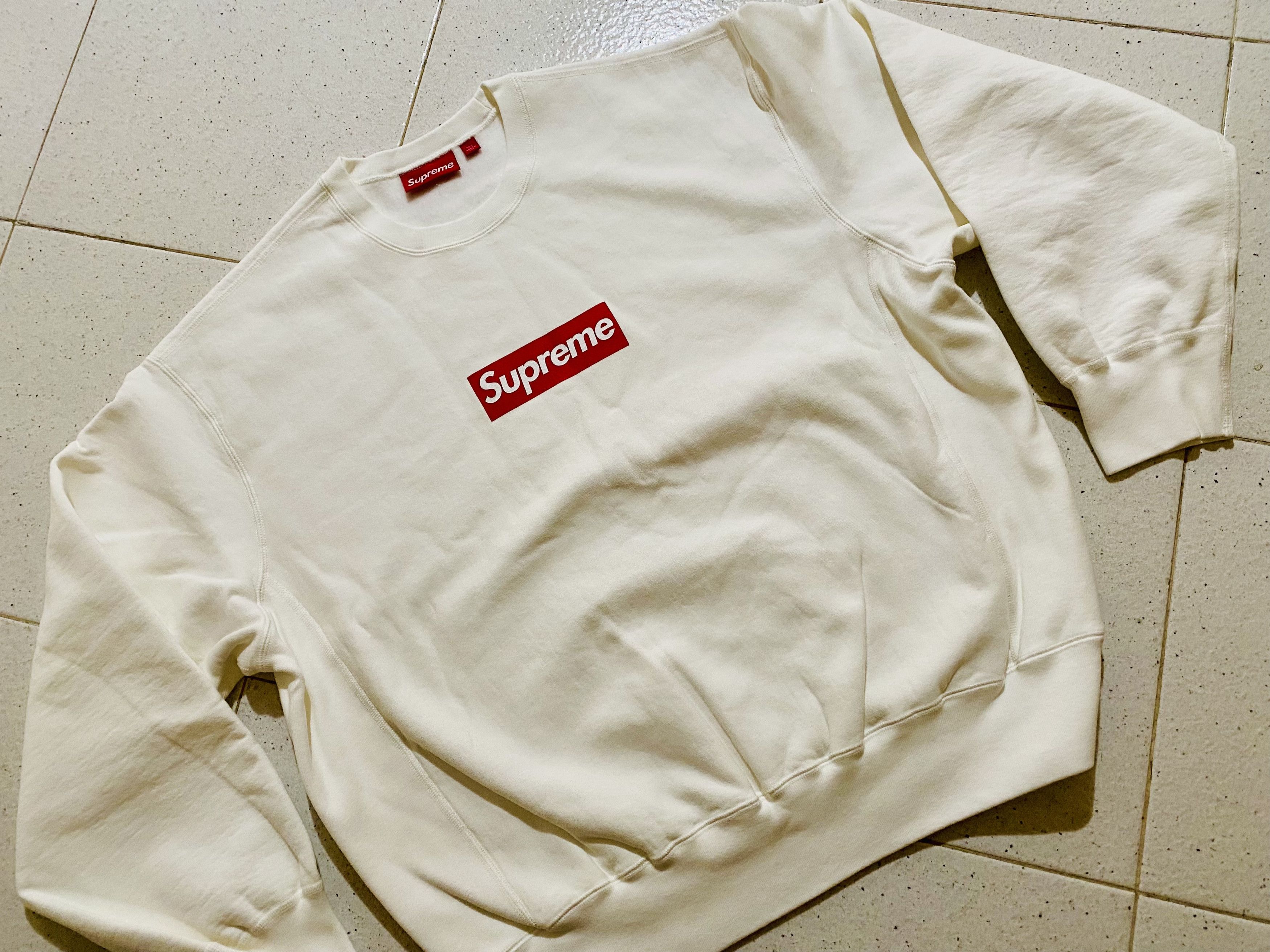 トップス supreme Washed Box Logo Crewneck White S Supreme Washed Box Logo Crewneck Sweatshirt sz XL White SS25