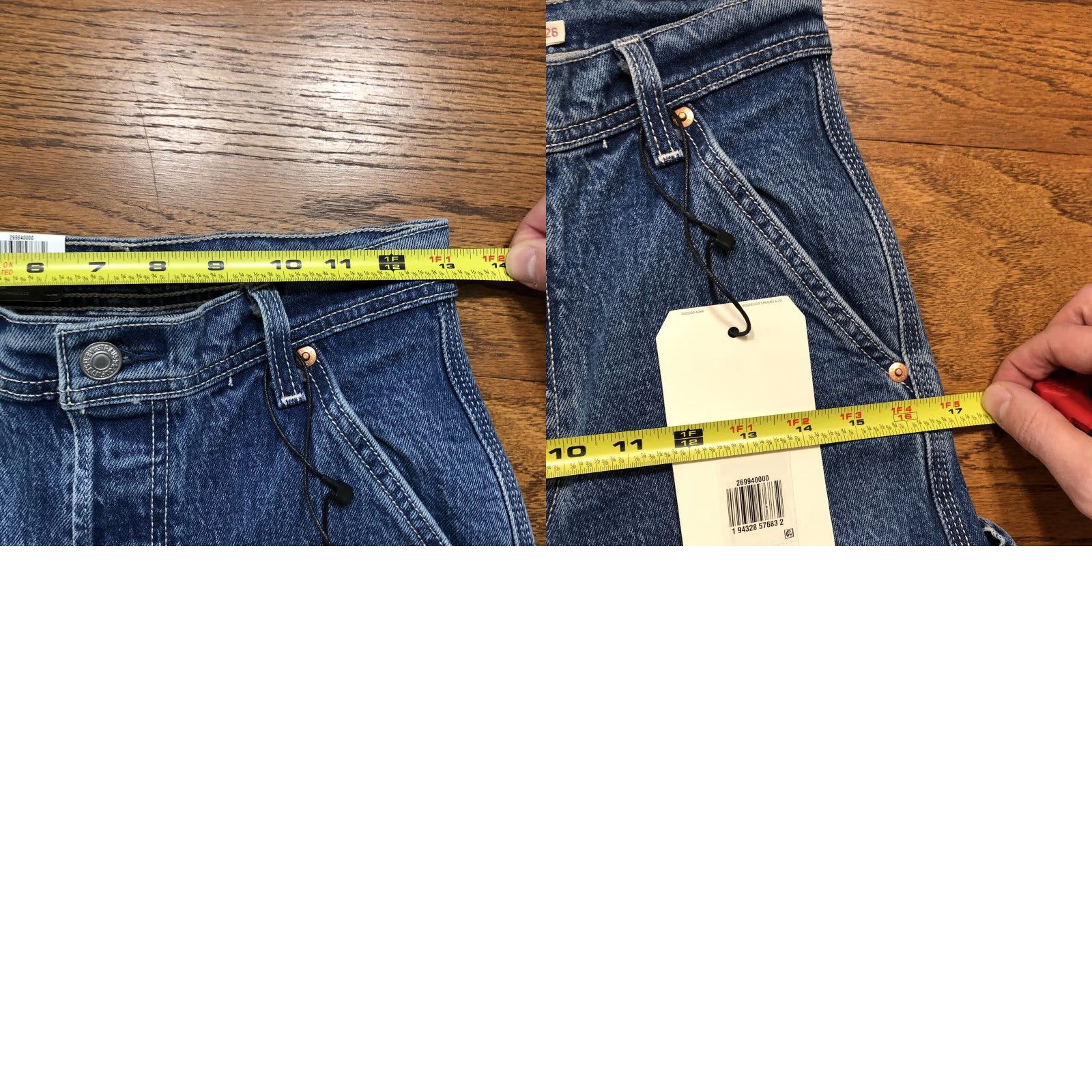 Levi's Levi's Premium Ribcage Straight Carpenter Denim Jeans 26 Womens Blue 27in Inseam 5-Pocket Regular Fit Utility Loop NWT Size 26" / US 2 / IT 38 - 10 Thumbnail