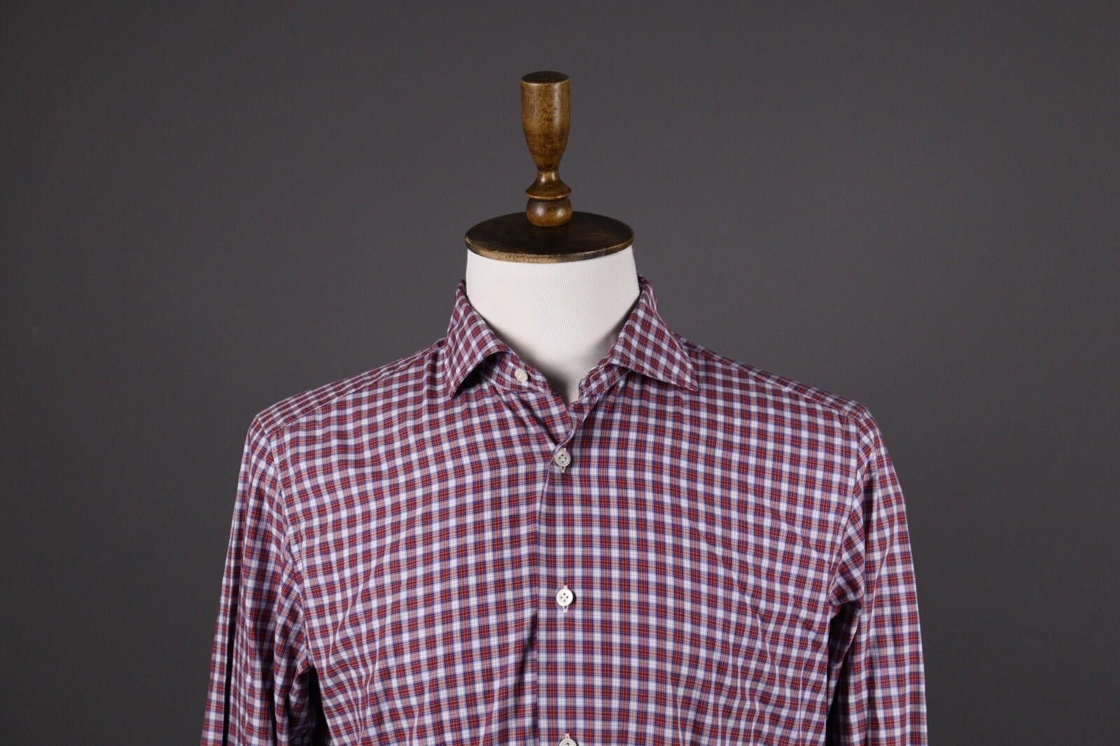 Mazzarelli Mazzarelli Green Stone Check Button Down Shirt Size 42 / 16 Size US M / EU 48-50 / 2 - 2 Thumbnail