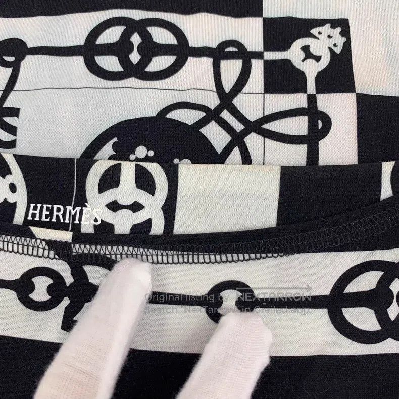 Hermes Hermes Color block buckle geometric pattern print cotton r Size S / US 4 / IT 40 - 7 Thumbnail