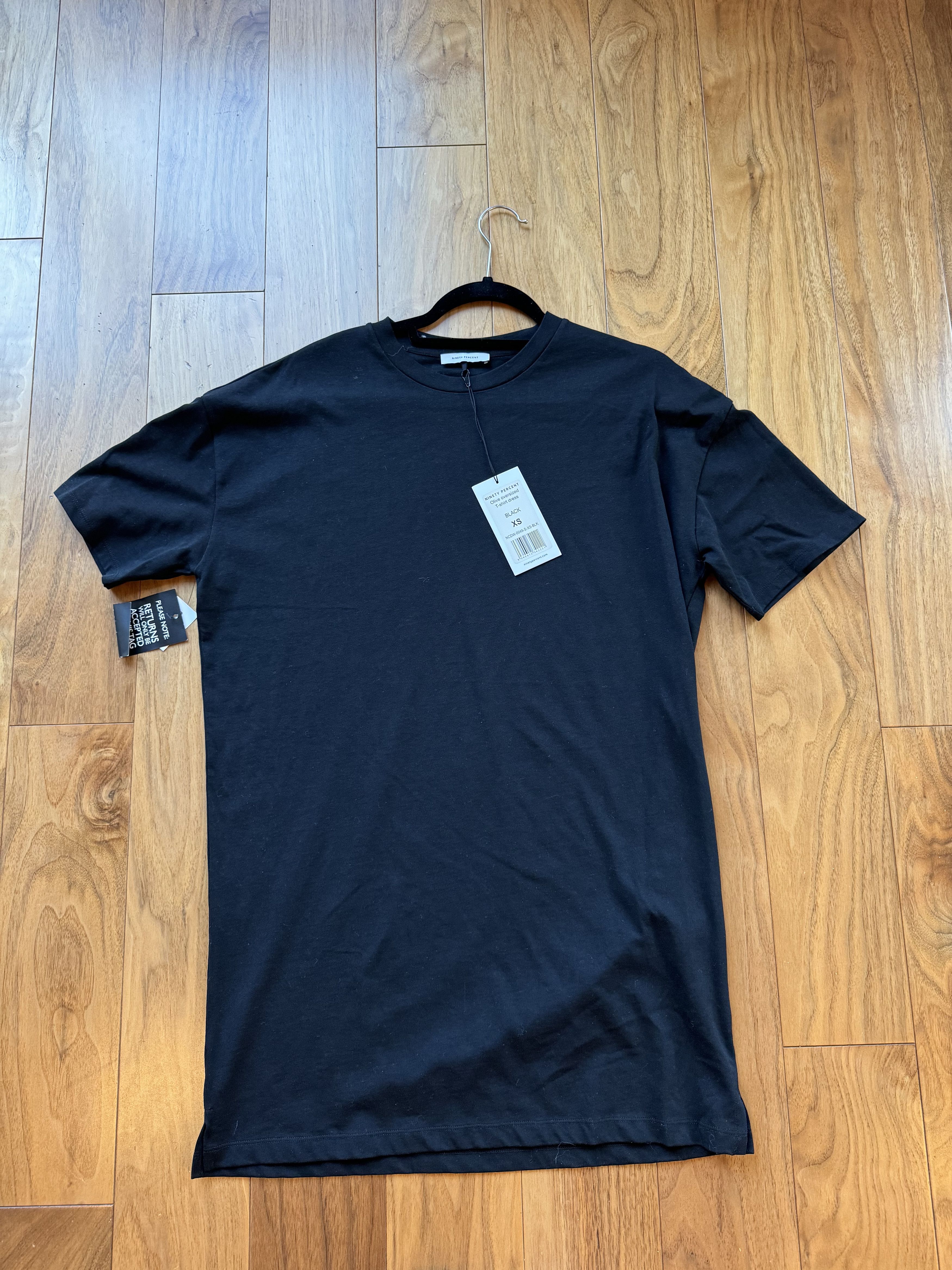 Other Ninety Percent Black T-shirt Mini Dress Size XS / US 0-2 / IT 36-38 - 4 Thumbnail
