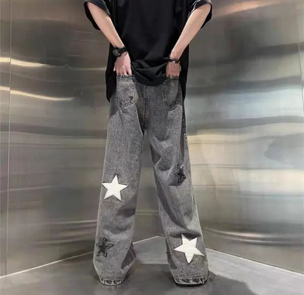 Japanese Brand Honjoh x Saki Vintage street star embroidered jeans Size US 33 - 4 Thumbnail