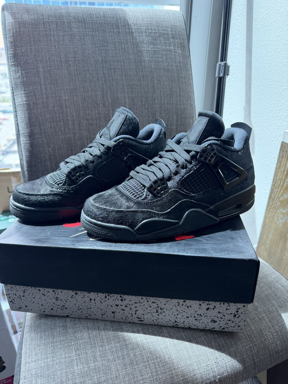 Nike Jordan 4 Retro Olivia Kim No Cover Black/Black Size 9W Size US 9 / IT 39 - 3 Thumbnail