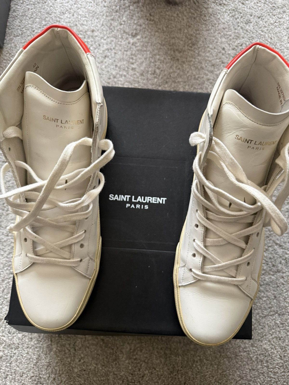 Yves Saint Laurent Saint Laurent Paris High Top Sneakers White