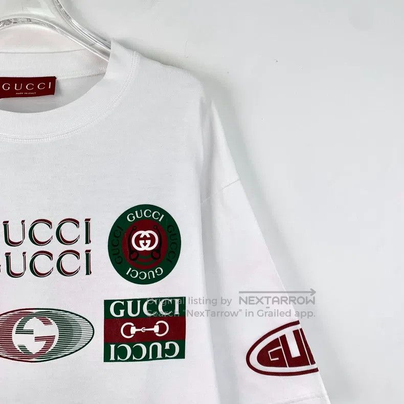 Gucci Gucci White logo letter print cotton round-neck short-slee Size US M / EU 48-50 / 2 - 3 Thumbnail