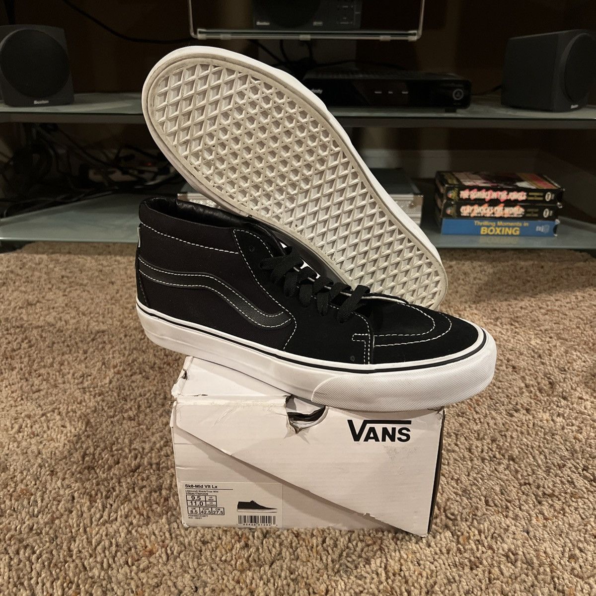 Jjjjound × Vans Vans Vault Sk8-Mid LX JJJJound Black Size 9.5 OG  