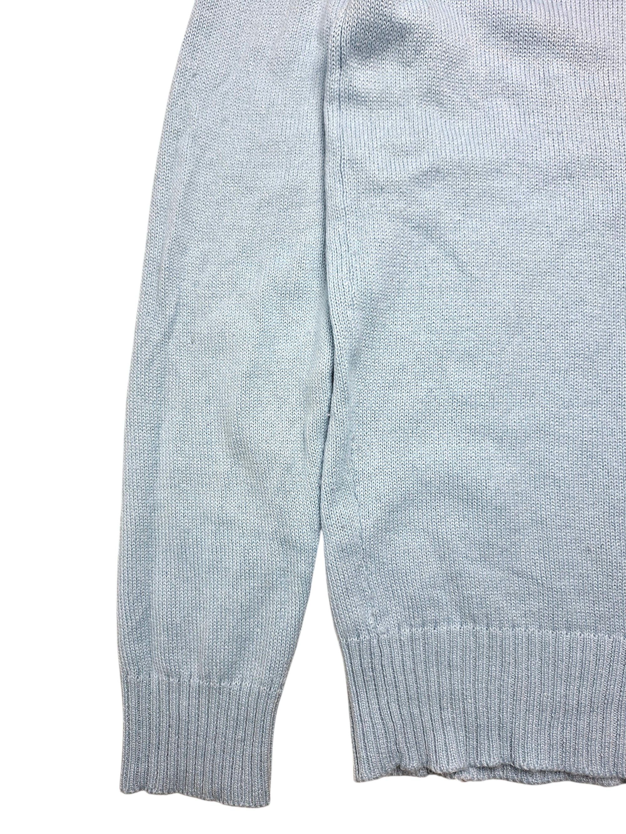 Agnona AGNONA Cashmere Silk Knit Sweater Ice Blue 48 Medium Luxury Size US M / EU 48-50 / 2 - 3 Thumbnail