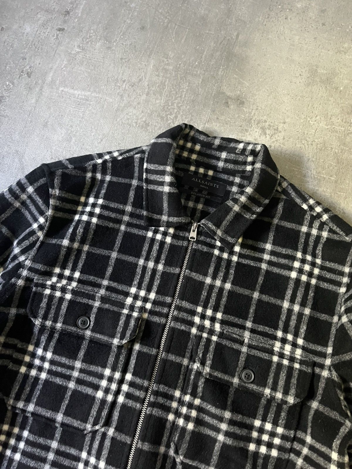 Allsaints Allsaints wool checkered zip jacket white black Size US S / EU 44-46 / 1 - 4 Thumbnail