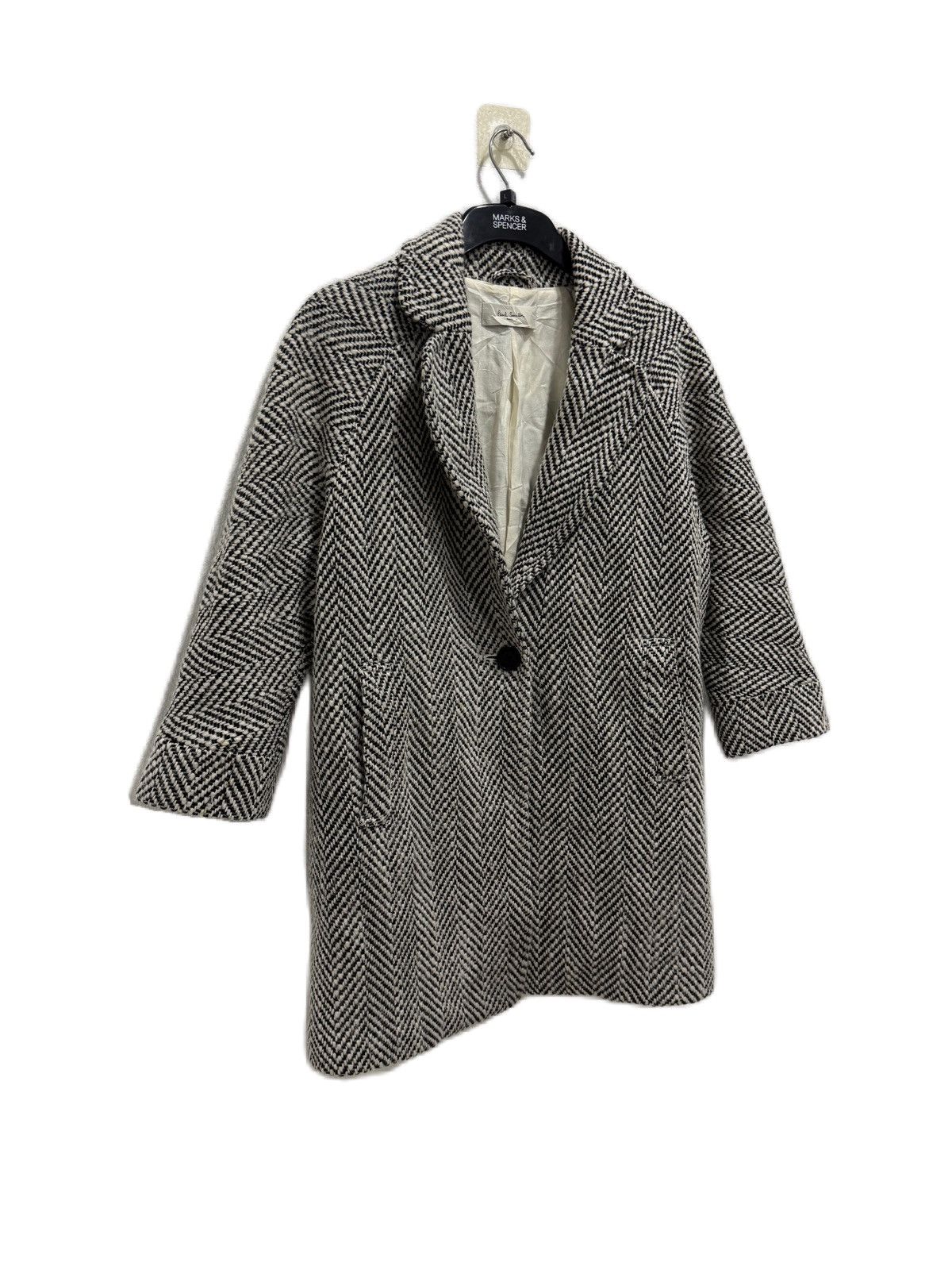 Paul Smith Paul Smith Women’s Herringbone 3/4 Sleeve Wool Tweed Jacket Size M / US 6-8 / IT 42-44 - 3 Thumbnail