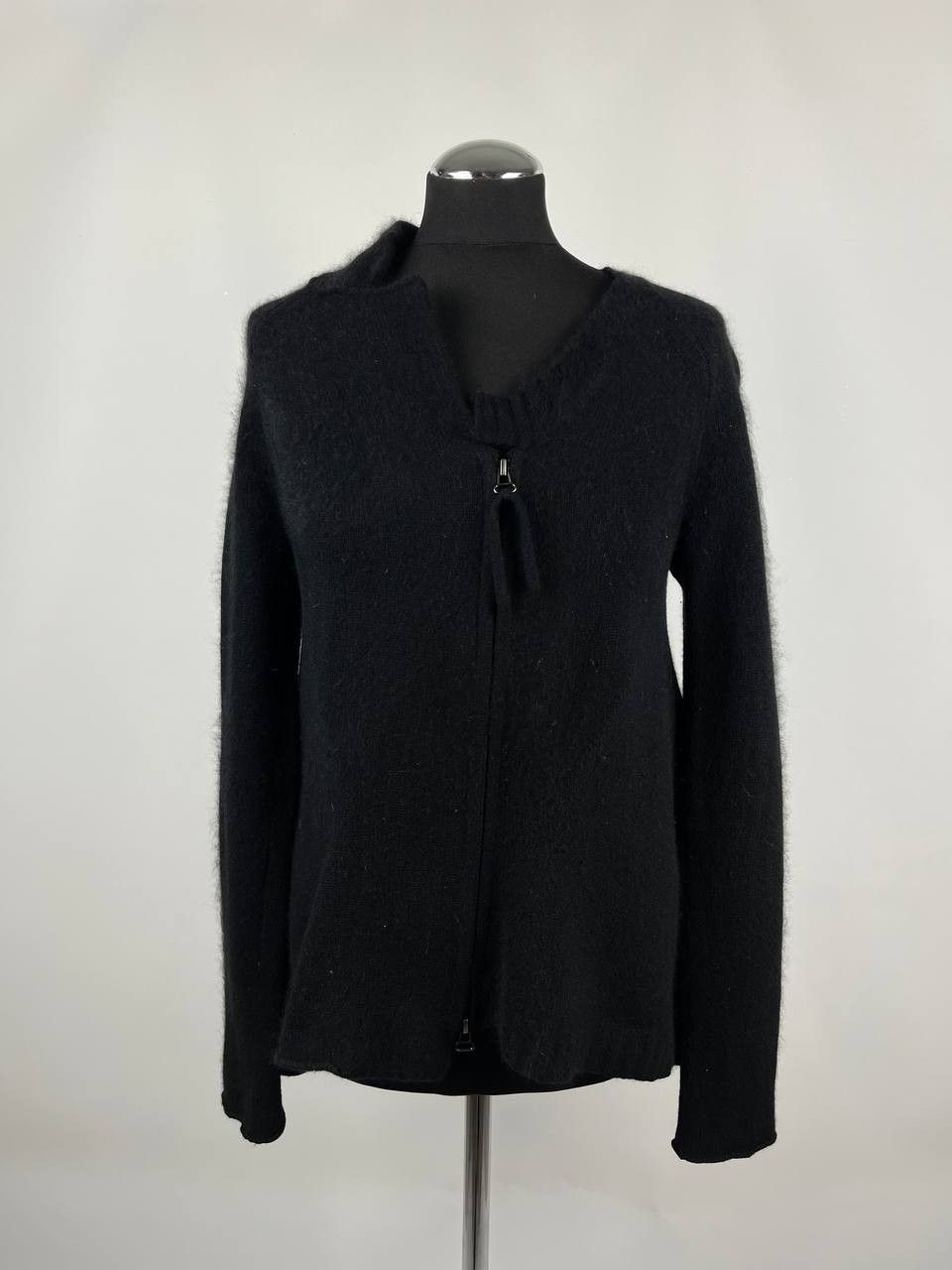 Rundholz Rundholz Black Label Asymmetric Zip Cardigan Sweater Black Size S / US 4 / IT 40 - 1 Thumbnail